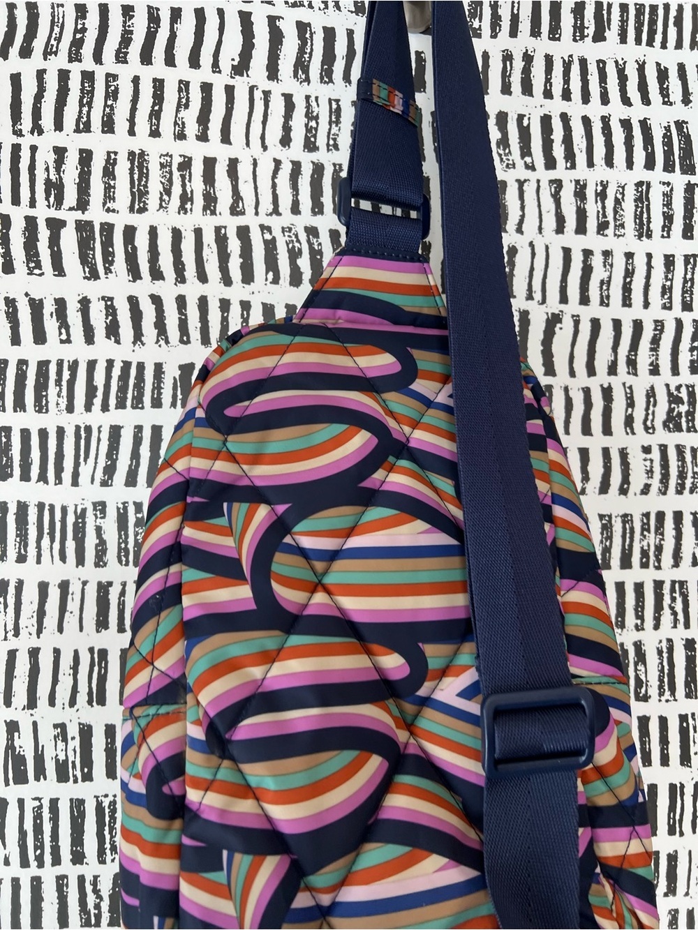 Vera Bradley retro ribbons Ultralight Essential Sling Backpack Travel Crossbody - Picture 8 of 11